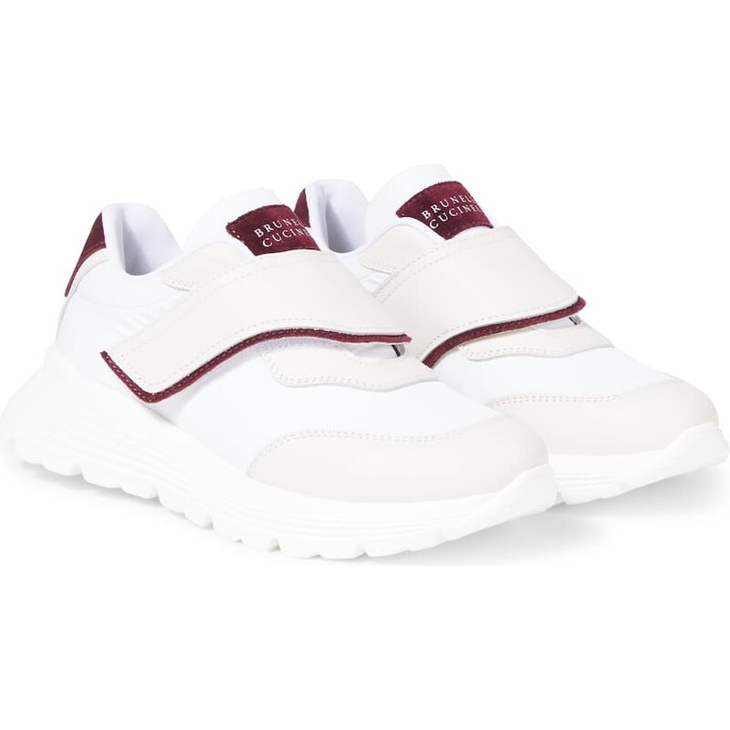 Brunello Cucinelli Kids Leather-trimmed sneakers