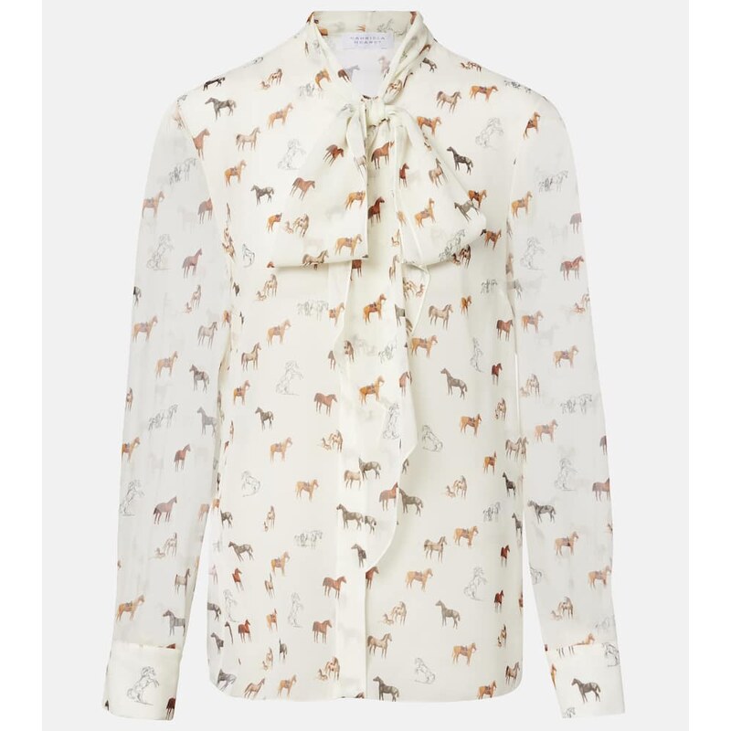 Gabriela Hearst Shildon tie-neck silk blouse