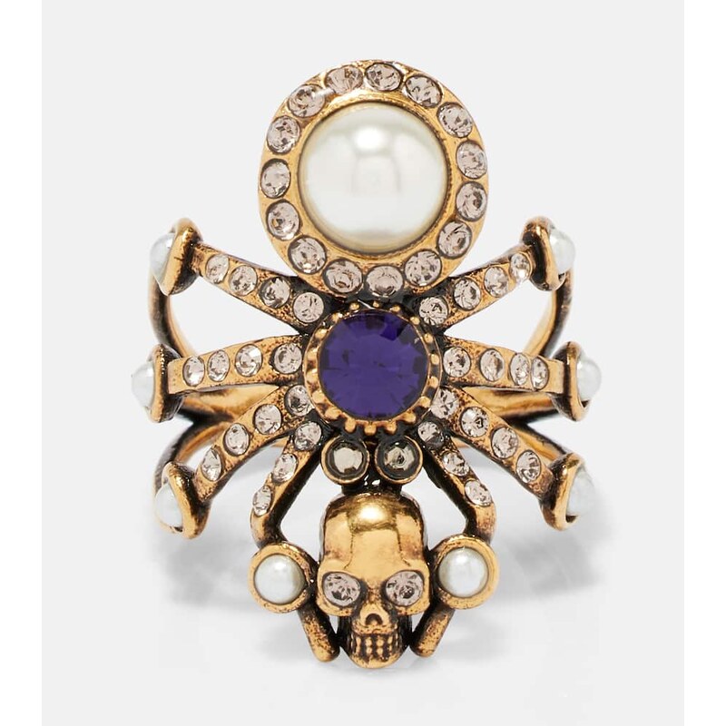McQueen Spider embellished ring