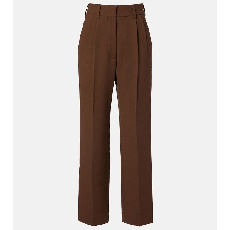 Blazé Milano Fox high-rise virgin wool crêpe wide-leg pants