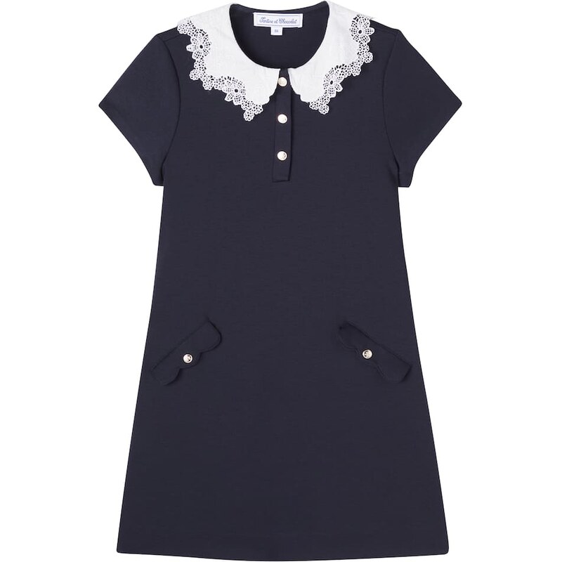 Tartine et Chocolat Lace-trimmed cotton dress