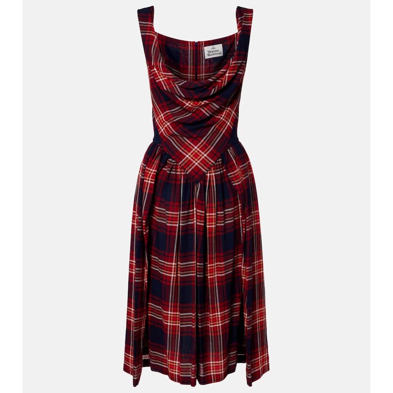Vivienne Westwood Sunday tartan draped bustier dress