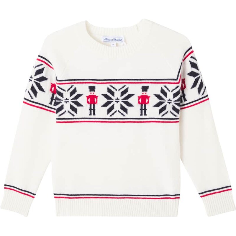 Tartine et Chocolat Intarsia wool sweater