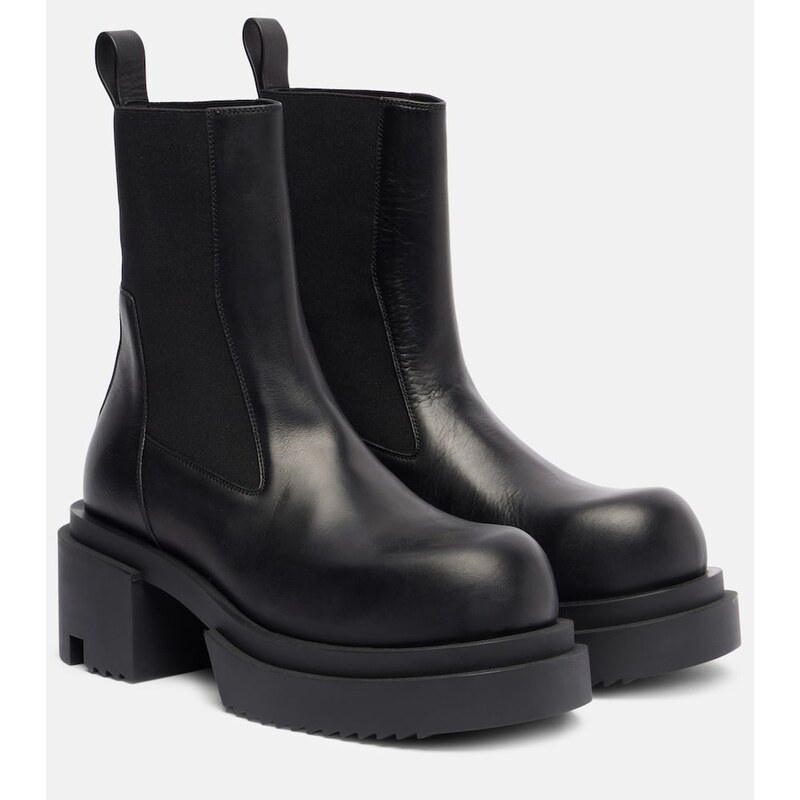 Rick Owens Beatle leather platform Chelsea boots