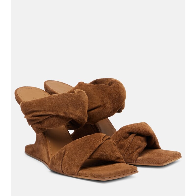 Rick Owens Twisted Cantilever 80 suede mules