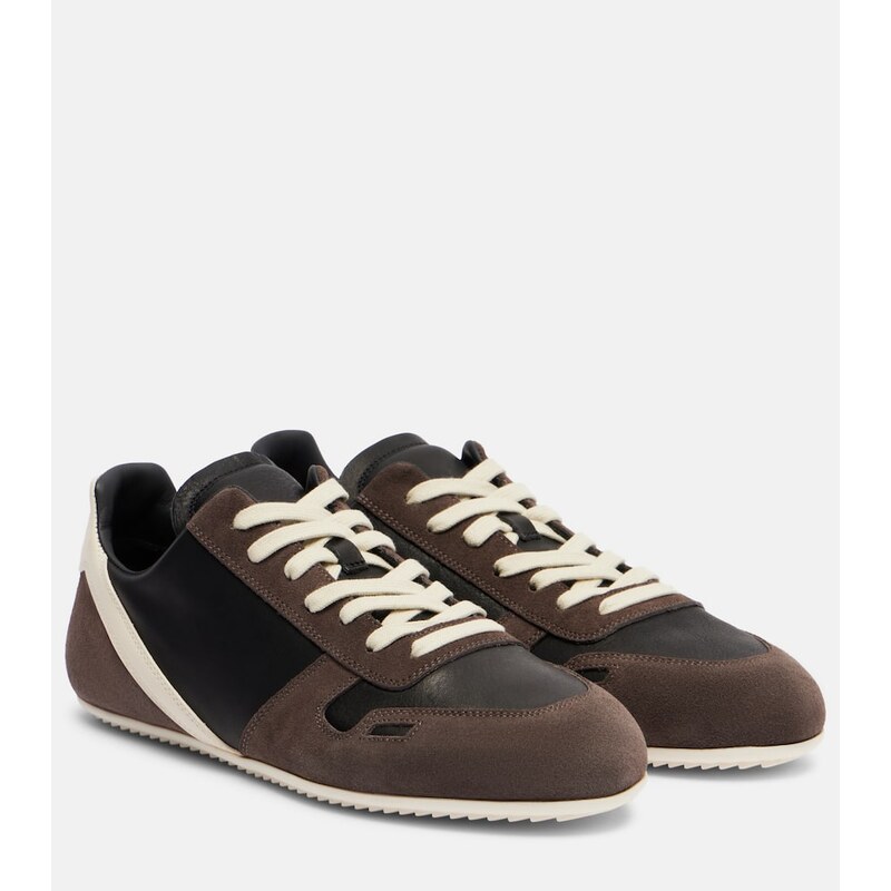 Rick Owens Minimal leather and suede sneakers