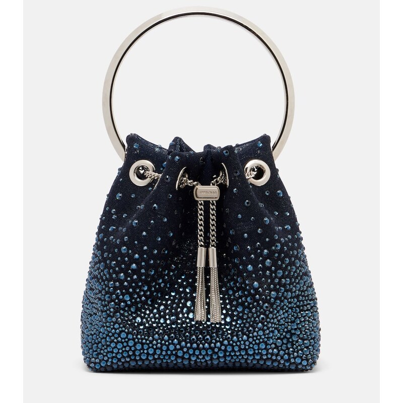 Jimmy Choo Bon Bon embellished mesh bucket bag