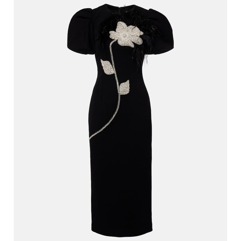 Rebecca Vallance Embellished crÃªpe cocktail dress