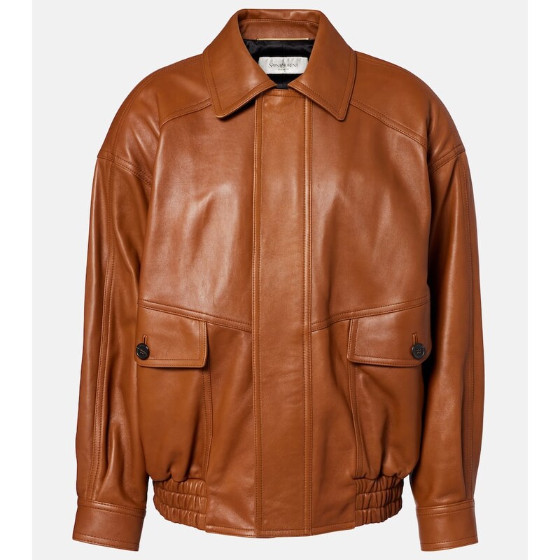 Saint Laurent Oversized leather bomber jacket