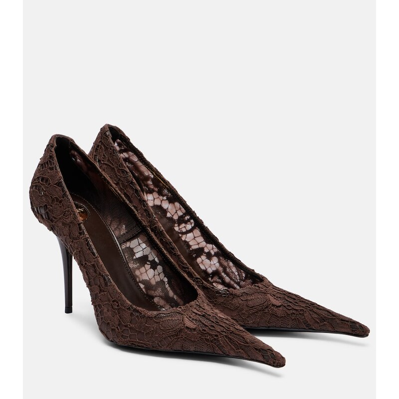 Saint Laurent Thierry 95 tulle lace pumps