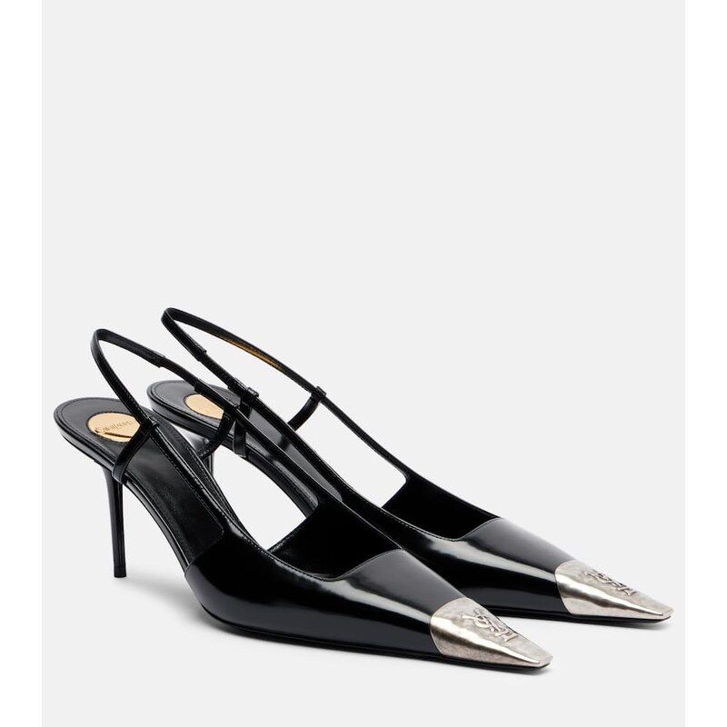 Saint Laurent Jeanne 75 leather slingback pumps