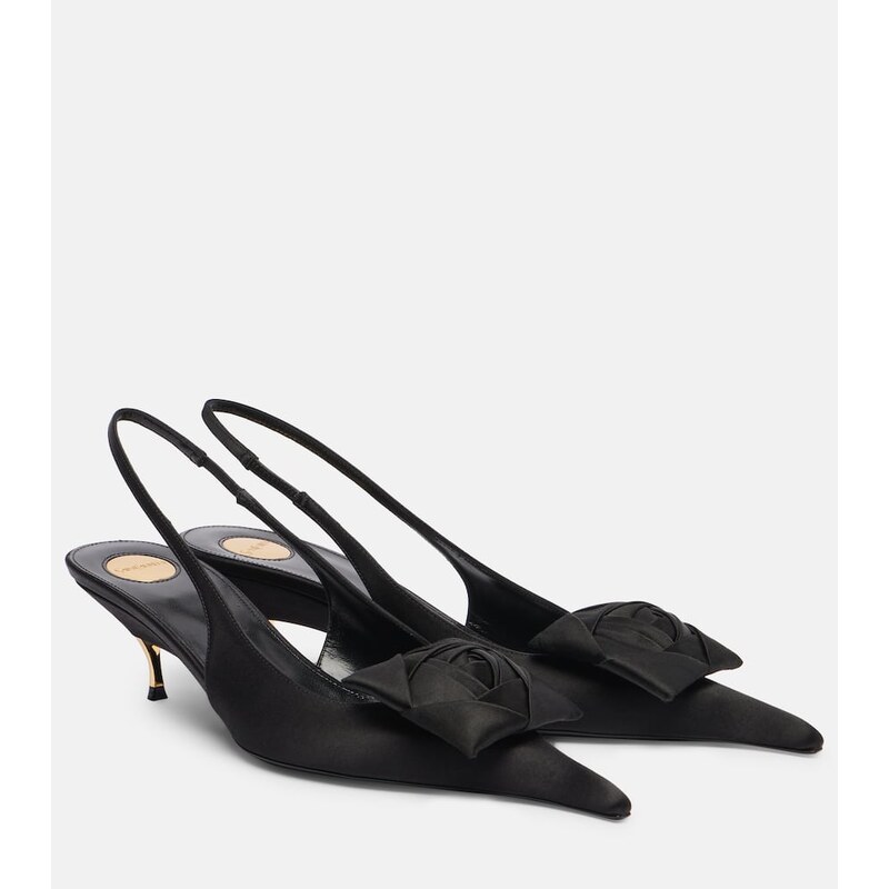 Saint Laurent Dakota 50 crÃªpe satin slingback pumps