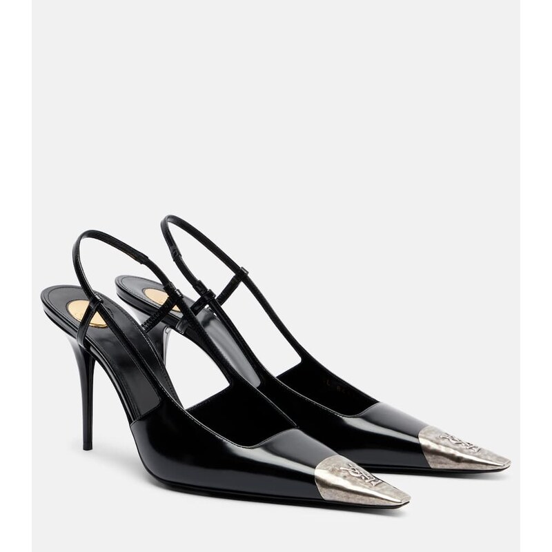 Saint Laurent Jeanne 90 leather slingback pumps