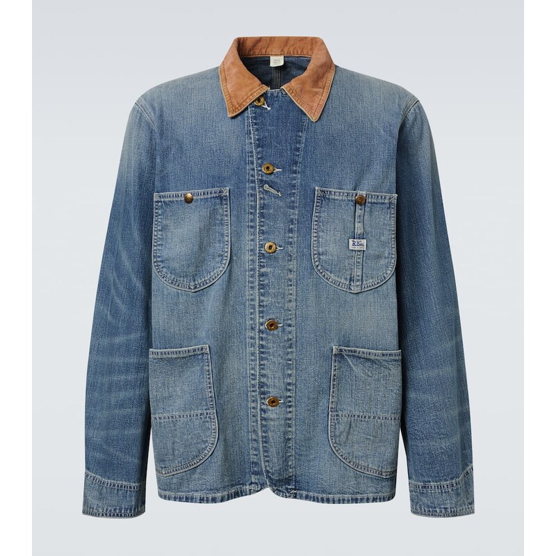 RRL Stockton corduroy-trimmed denim jacket