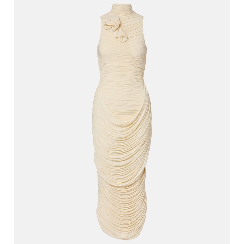Magda Butrym Floral-appliquÃ draped ruched gown