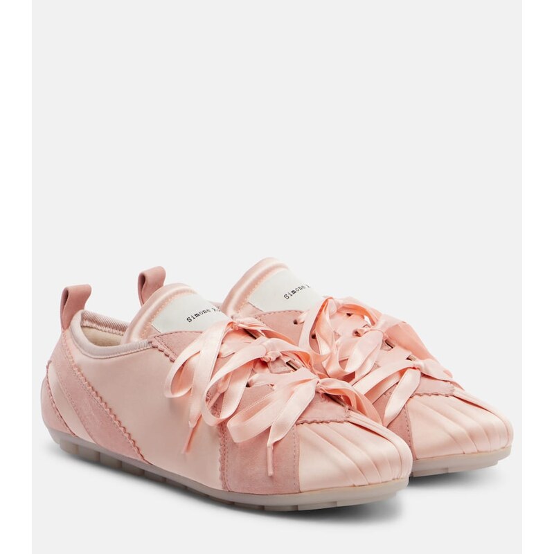 Simone Rocha Ballerina Grip satin and suede sneakers