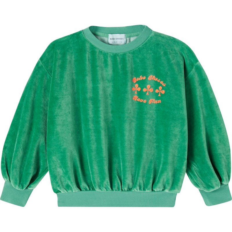 Bobo Choses Have Fun cotton velvet sweatshirt