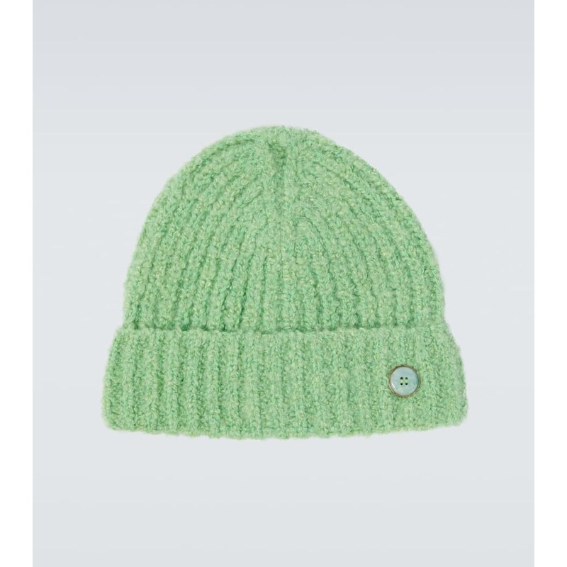 Gods True Cashmere BouclÃ cashmere beanie with emerald