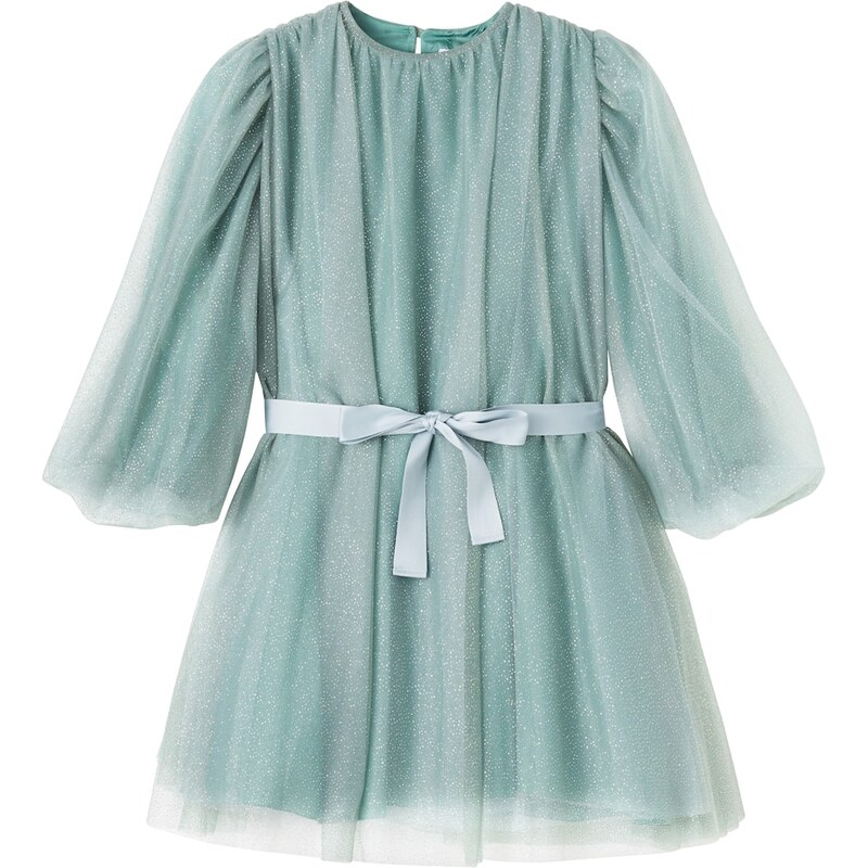 Il Gufo Belted embellished tulle dress