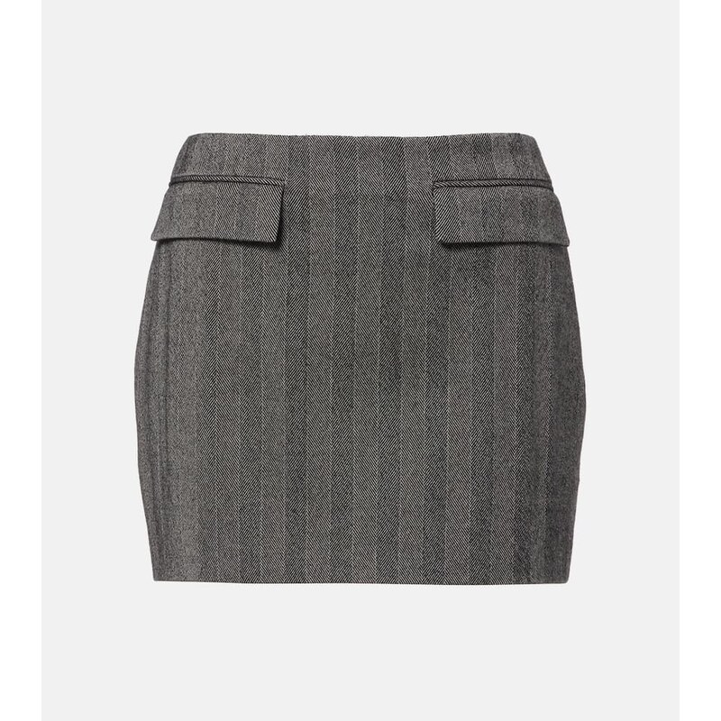 Ferragamo Striped wool-blend miniskirt