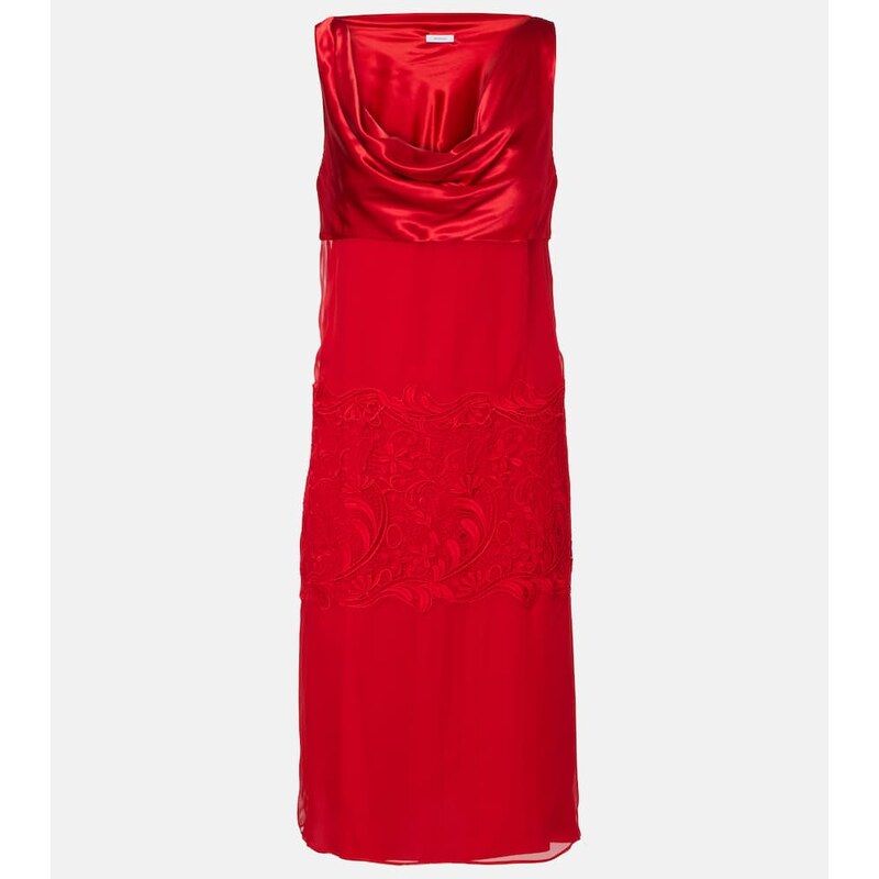 Ferragamo Draped silk midi dress