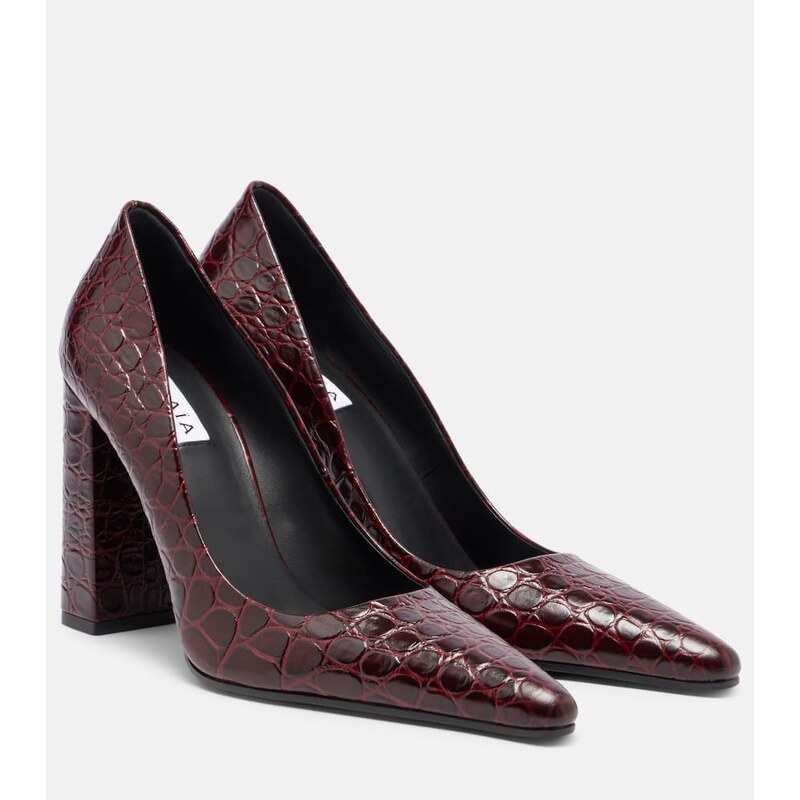 Alaïa Pointy 90 croc-effect leather pumps