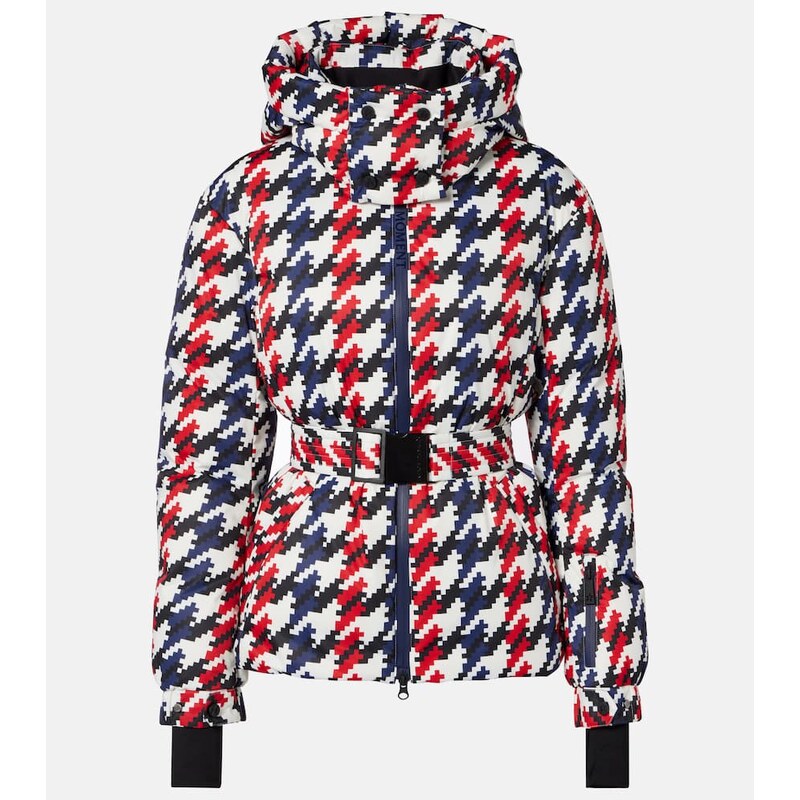 Dámská houndstooth bunda v černé barvě