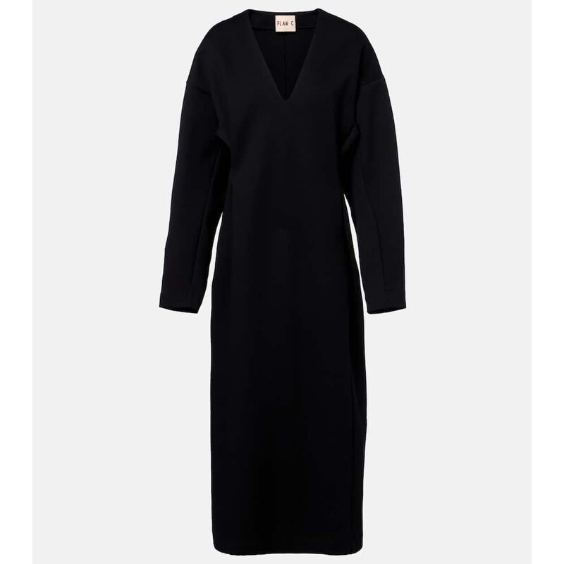 Plan C Cotton-blend midi dress