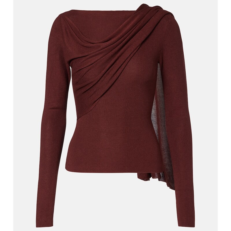 Aya Muse Draped silk-blend top