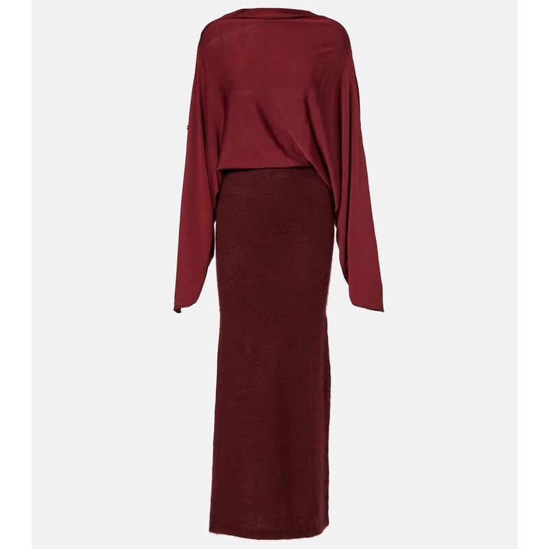 Aya Muse Pine caped maxi dress