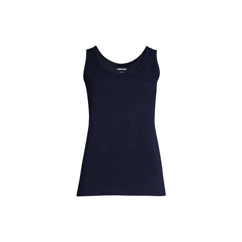 Cotton Vest Top, Women, size: 20-22, plus, Blue, Cotton, by Lands End 115261072