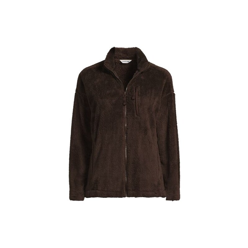 Softest Fleece Jacket, Women, size: 10-12, regular, Brown, Polyester, 113634903