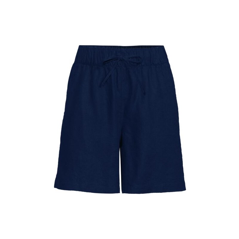Premium Pure Linen Pull-On Shorts, Women, size: 20-22, plus, Blue, 115199399
