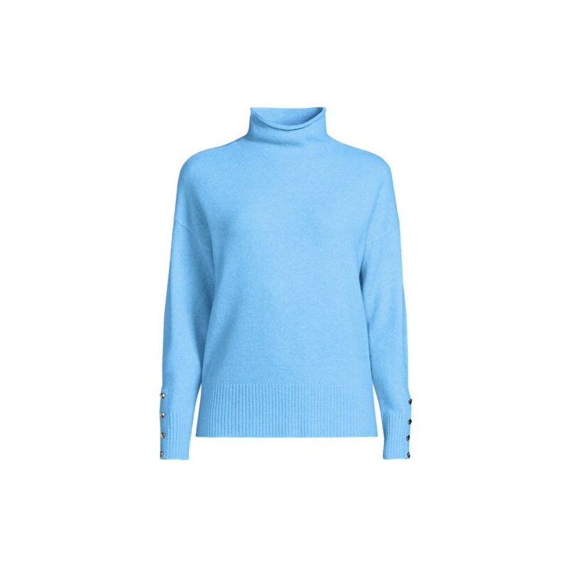 Soft Touch Button Cuff Jumper, Women, size: XL, regular, Blue,