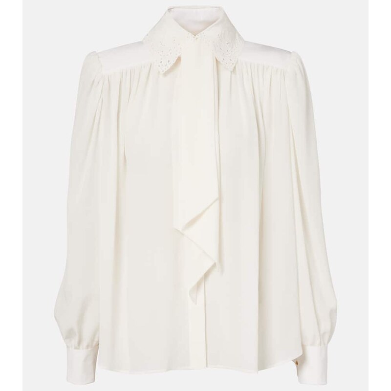 Chloé Scarf-detail silk crêpe de chine blouse