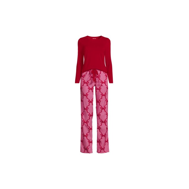 Cotton-Modal/Flannel Pyjama Set, Women, size: S, regular, Pink,