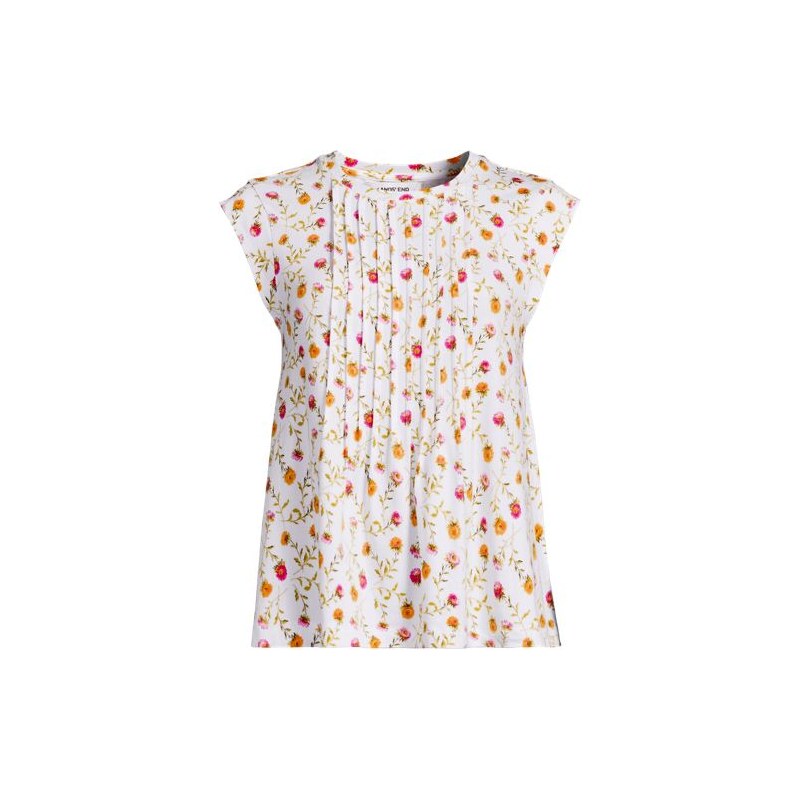 Cap Sleeve Cotton Modal Pintuck Swing Top, Women, size: M,