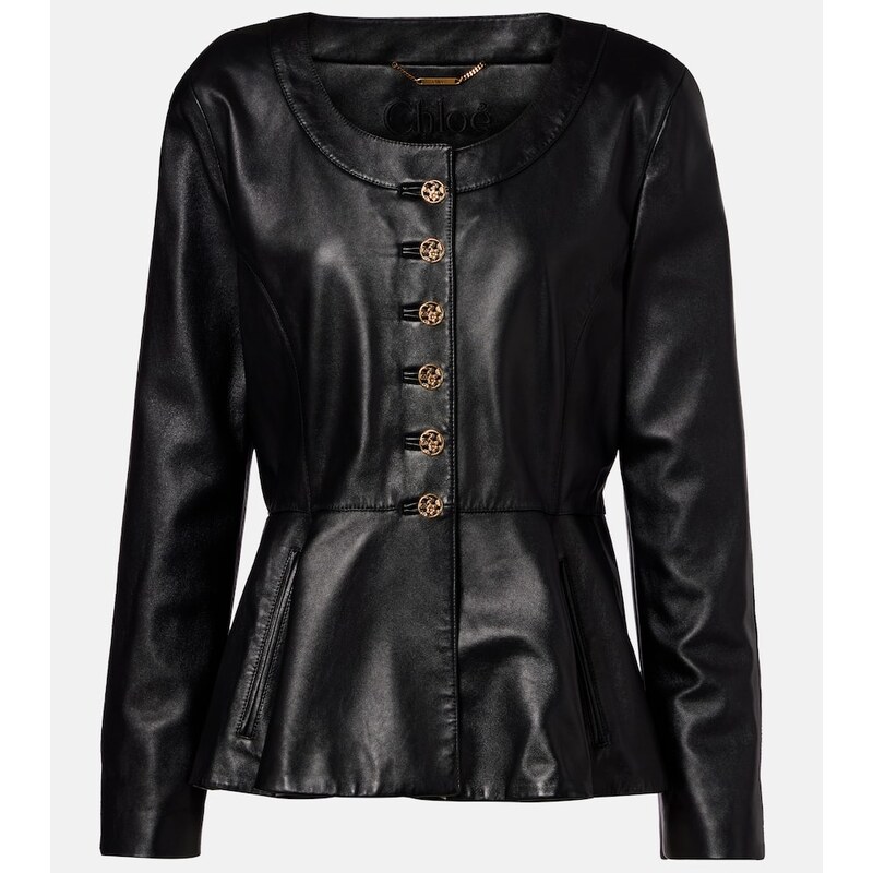 Chloé Peplum leather jacket