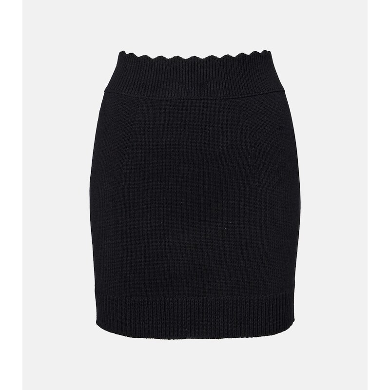 Chloé Ribbed-knit wool and cashmere miniskirt