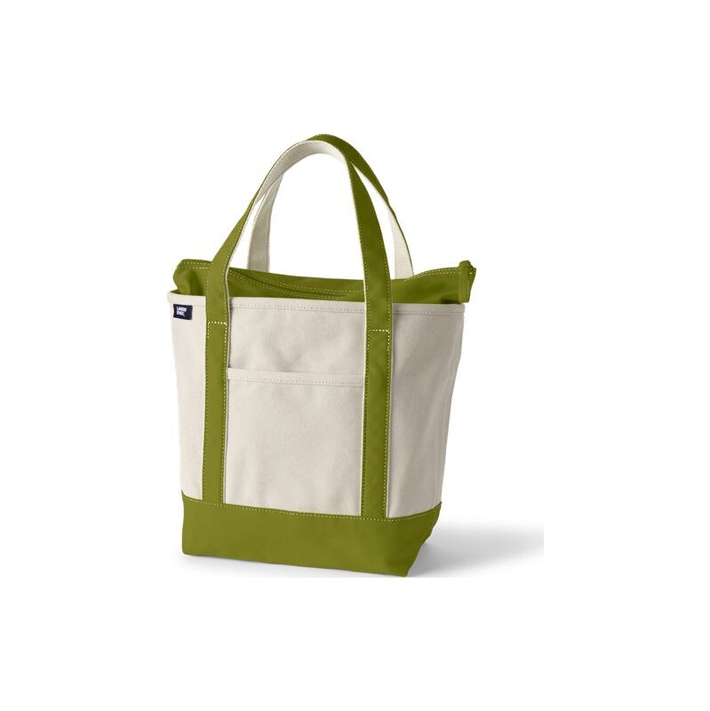 Medium Zip Top Canvas Tote Bag, Women, size: one size, regular, Ivory, 115262197