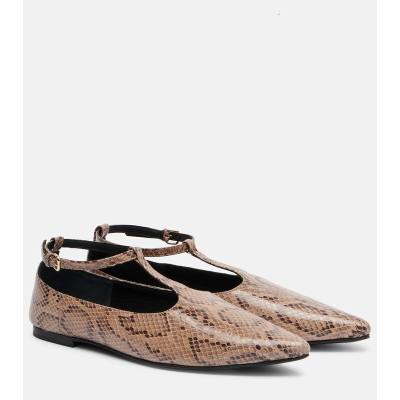 A.Emery Ward snake-effect leather Mary Jane flats