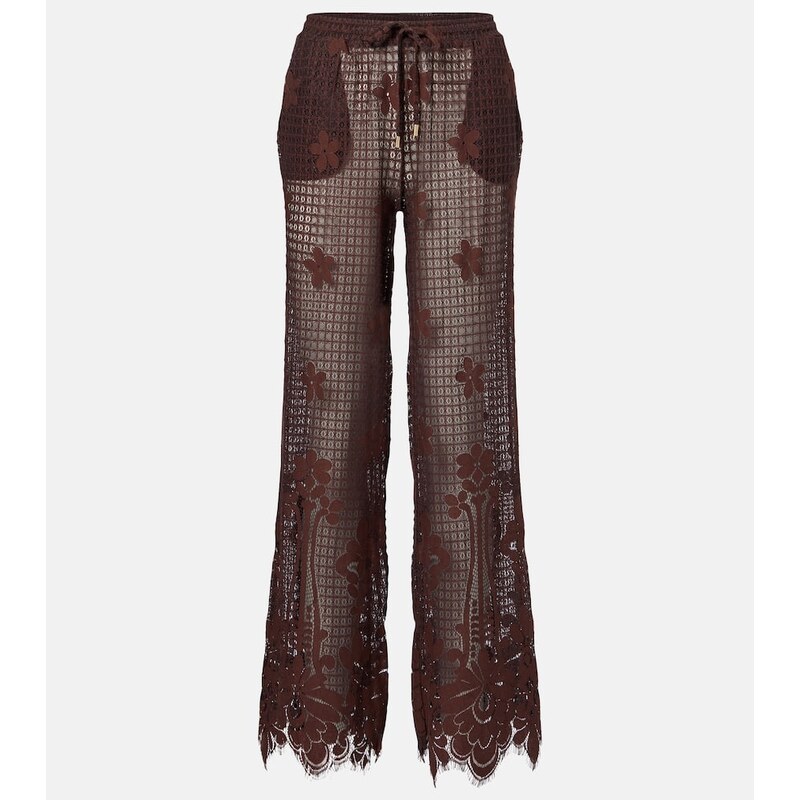 Melissa Odabash Etta cotton-blend lace wide-leg pants