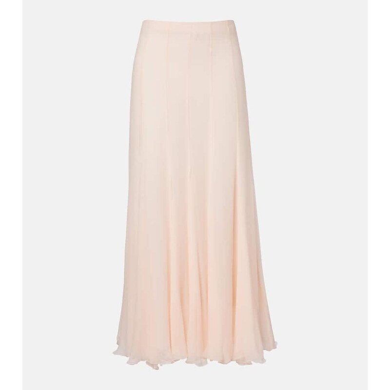 Chloé Pleated silk muslin maxi skirt