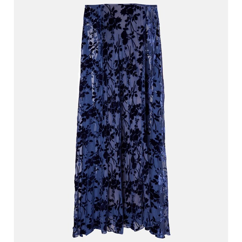 Rodarte Caped off-shoulder jacquard maxi dress