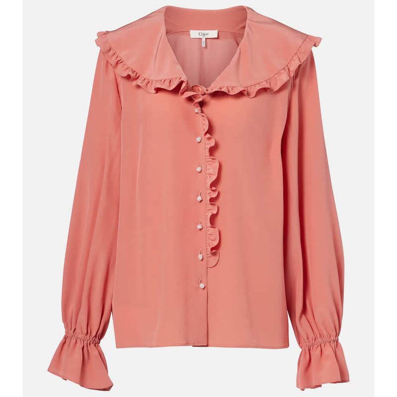 Chloé Ruffled silk crêpe de chine blouse