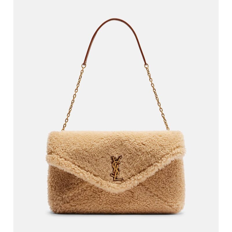 Kabelka Saint Laurent Cassandre Envelope z kůže v barvě bežová
