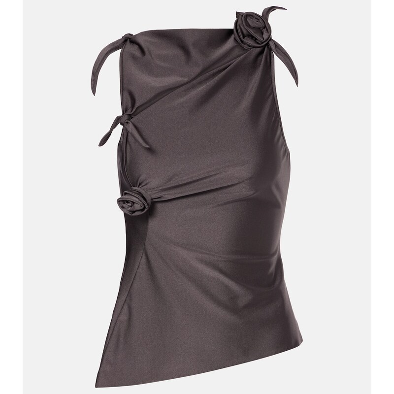 Coperni Floral-appliquÃ satin top