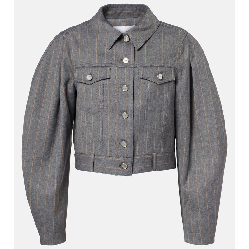 Ganni Pinstripe cropped jacket