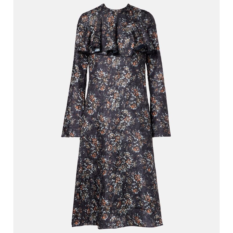 Ganni Floral ruffled midi dress