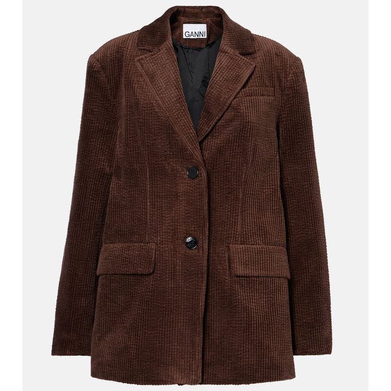Ganni Cotton corduroy blazer